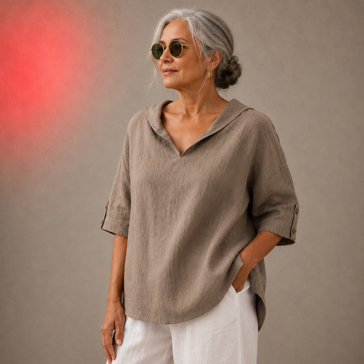 Renee - V-Neck Casual Linen Shirt